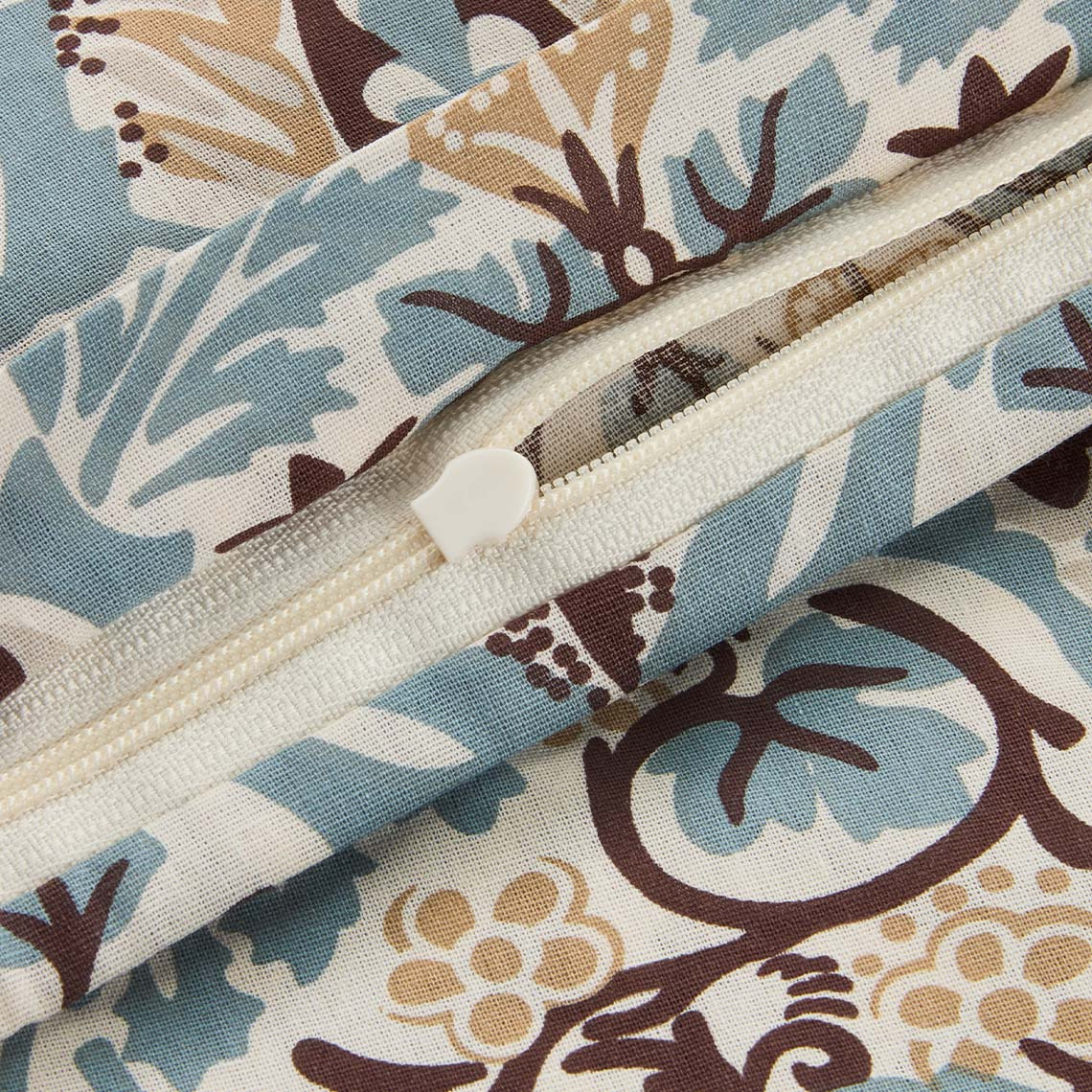 Крупний план комплекту постільної білизни з застібкою блискавкою