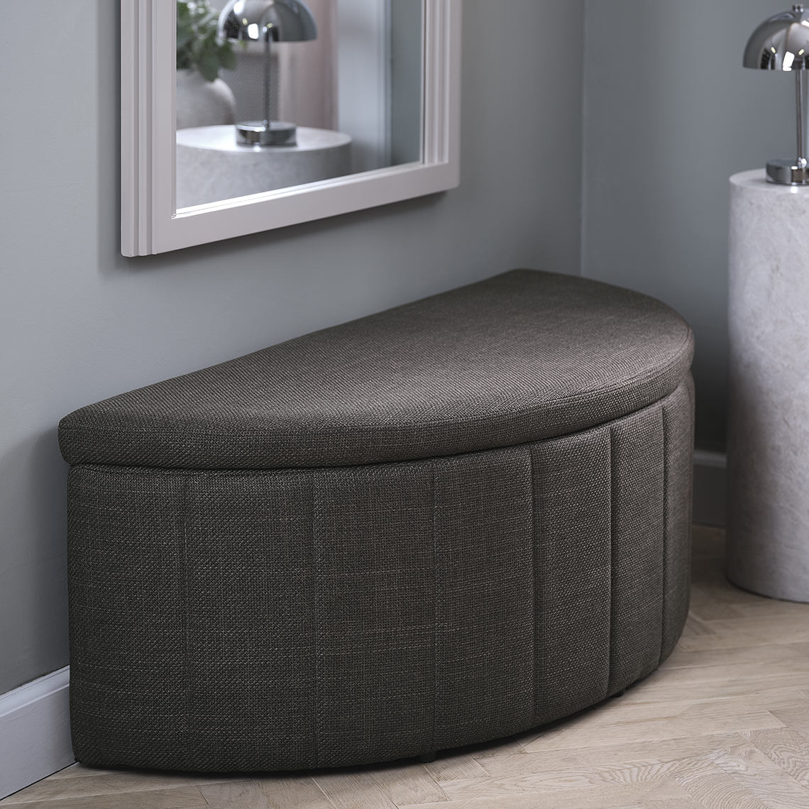 Банкетка KAPPEL Темнокоричнева банкетка напівкруглої форми біля дзеркала у передпокої