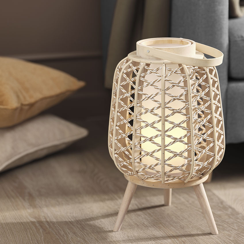 Лампа-нічник з бамбука та паперу
